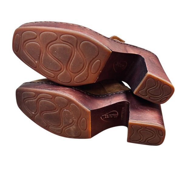 Born Hannah 10 Square Toe Suede Buckle Mule Clog Platform Boho Western Comfort - Picture 9 of 11